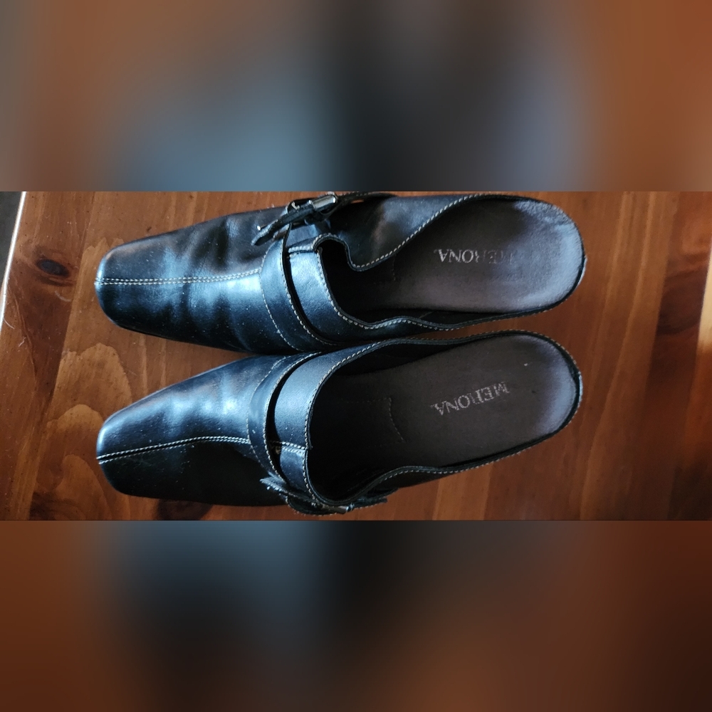 Merona Black Mule with Heel Sz9.5